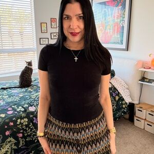 Express Ribbed Black Fitted Top